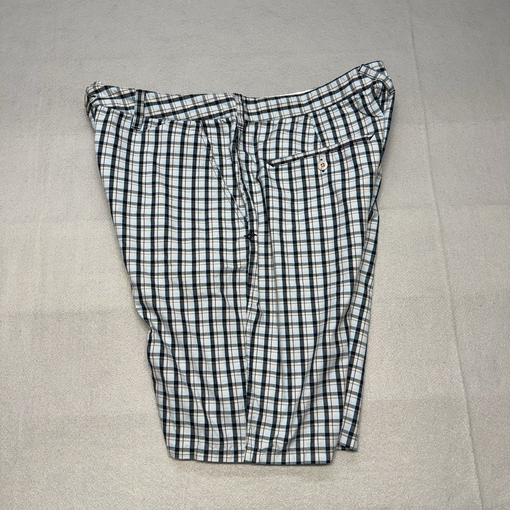 Hurley Plaid Walk Shorts Mens 38 Blue Surf Skater Embroidered Y2K Grunge - Picture 16 of 17